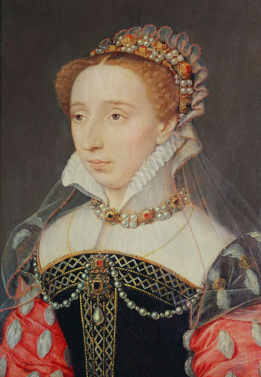 Portræt af Anne de Pienne, ventende dame til Mary Stuart, ca. 1560, (olie på træ) af François Clouet