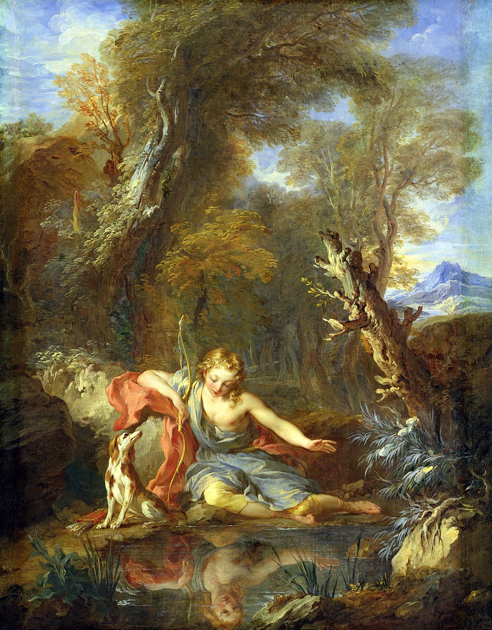 Narcissus, 1728 af François Lemoyne