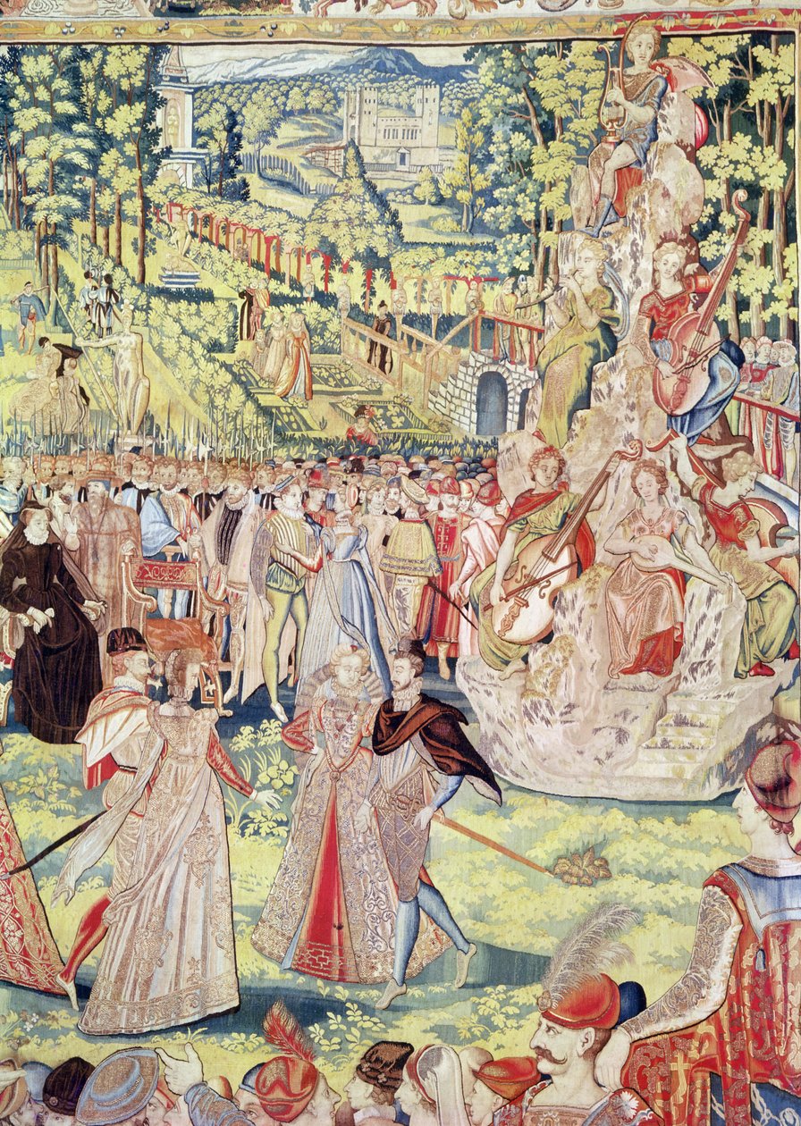 Court Fête i Paris i 1573 for at ære de polske ambassadører i nærværelse af Catherine de Medici og Henri III (tæppe) af François Quesnel