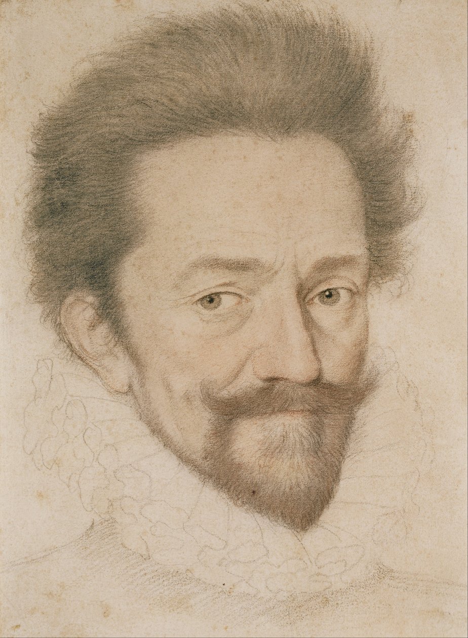 Portræt af en skægget mand, der bærer en ruff af François Quesnel