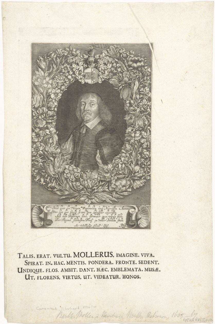 Gravering af portrættet af Barthold Moller, advokat og borgmester i Hamborg (1643-1667) af François Stuerhelt