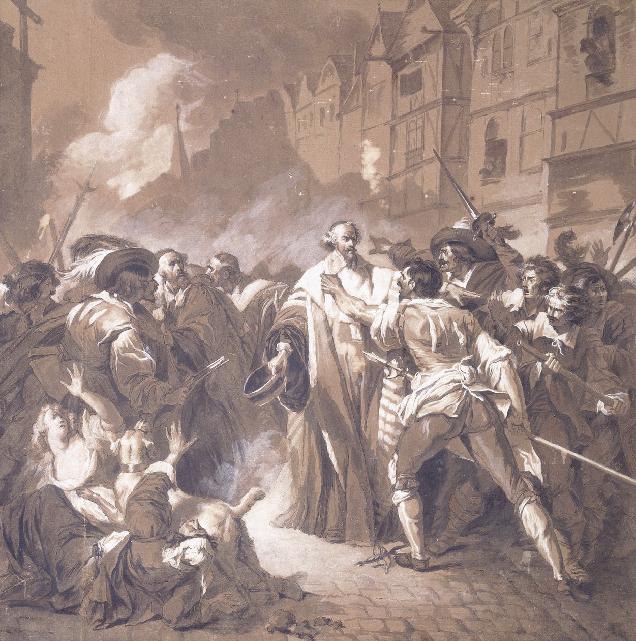 Præsident Mole vender tilbage fra Palais-Royal under Fronde, af François André Vincent