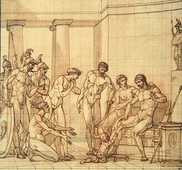 Spædbarnets Pyrrhus før Glaucias af François André Vincent