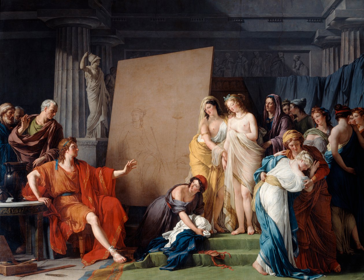 Zeuxis vælger en model fra de smukke piger i Croton, 1789 af François André Vincent
