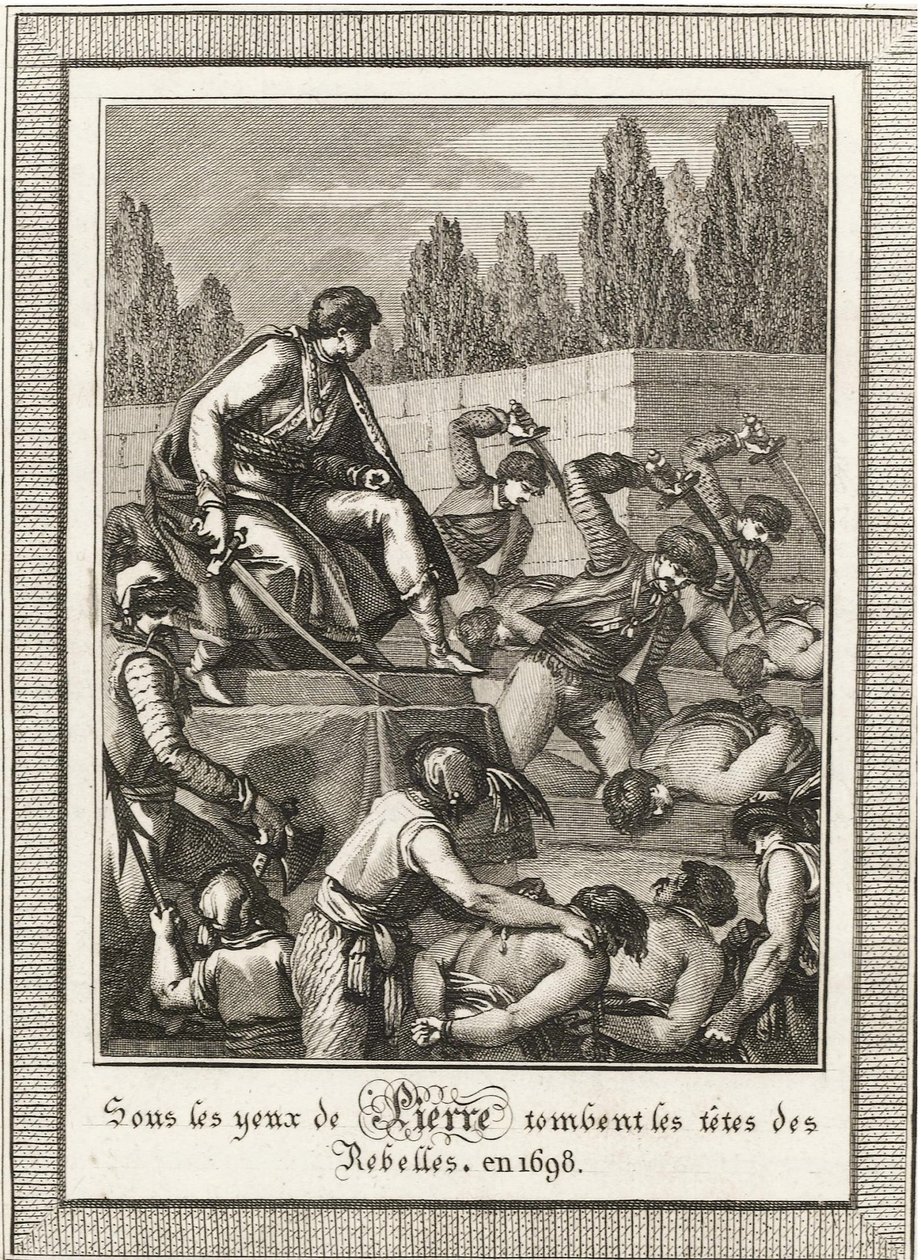 Henrettelsen af Streltsy. Fra: Histoire de Russie af Blin de Sainmore, ca. 1800 af François Anne David