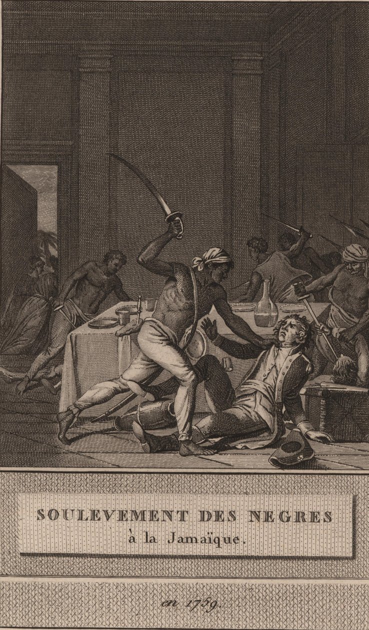 Opstand af de sorte slaver i Jamaica i 1760, 1800. af François Anne David