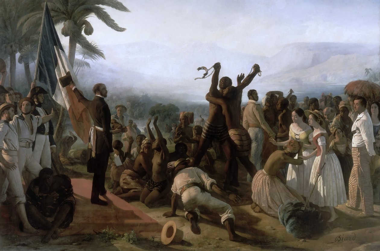 Proklamation af afskaffelsen af slaveriet i de franske kolonier, 27. april 1848 af François Auguste Biard