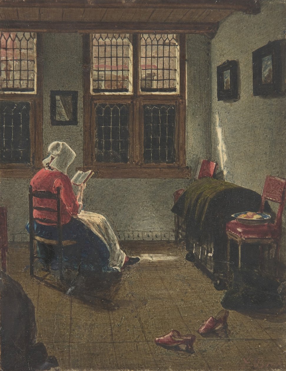 En kvinde læser, efter Pieter Janssens Elinga, 1846-47. af François Bonvin