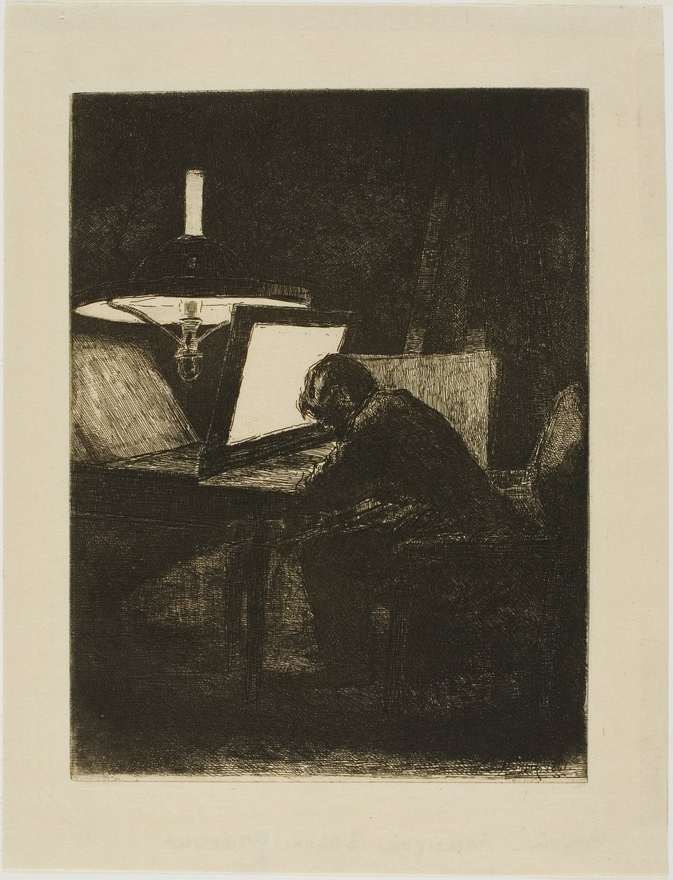 Francois Bonvin Radering af François Bonvin