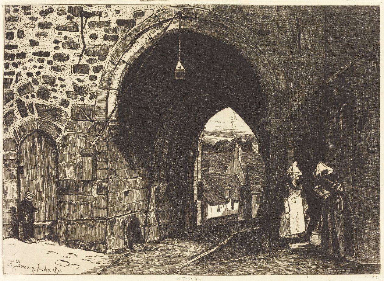 Porte de St Malo i Dinan af François Bonvin