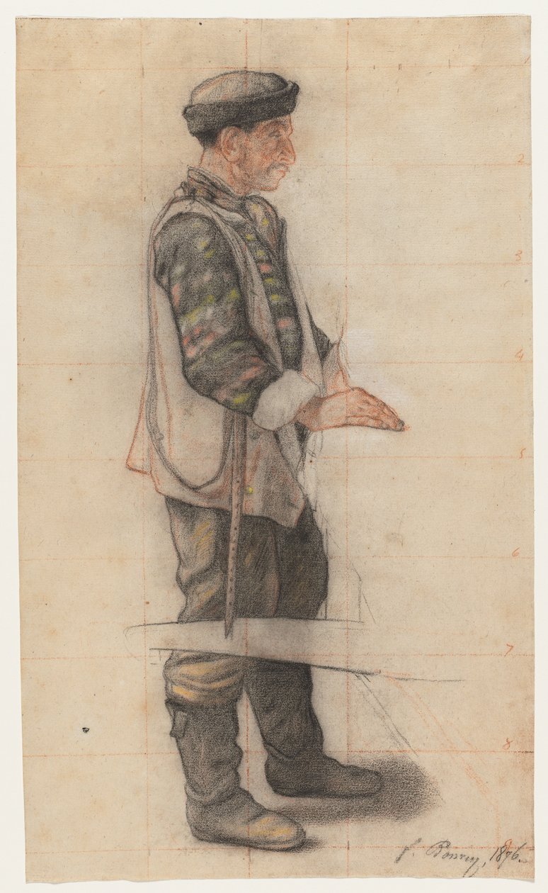 Bårebæreren (Studie for "The Fallen Roofer") af François Bonvin