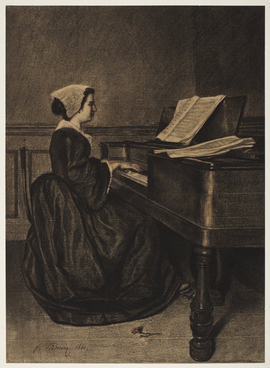 Kvinde ved Spinet af François Bonvin