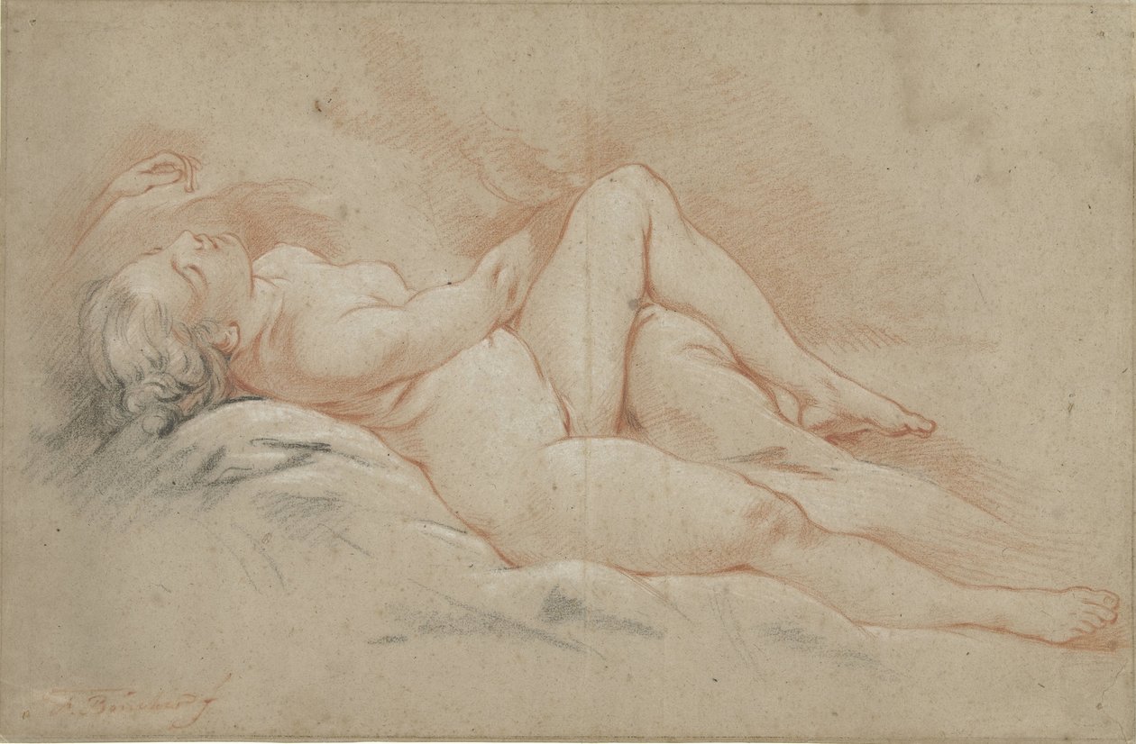 Liggende nøgen kvinde af François Boucher