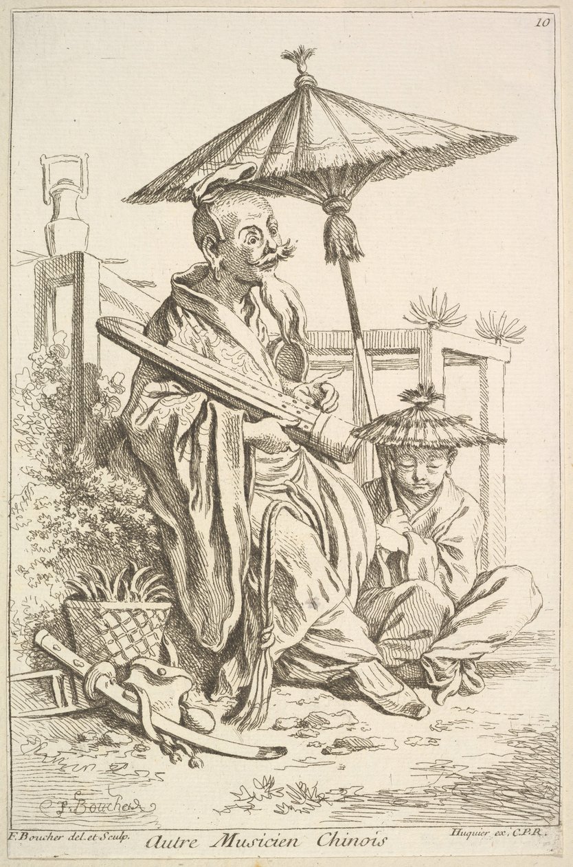 En anden kinesisk musiker, 1738-45. af François Boucher