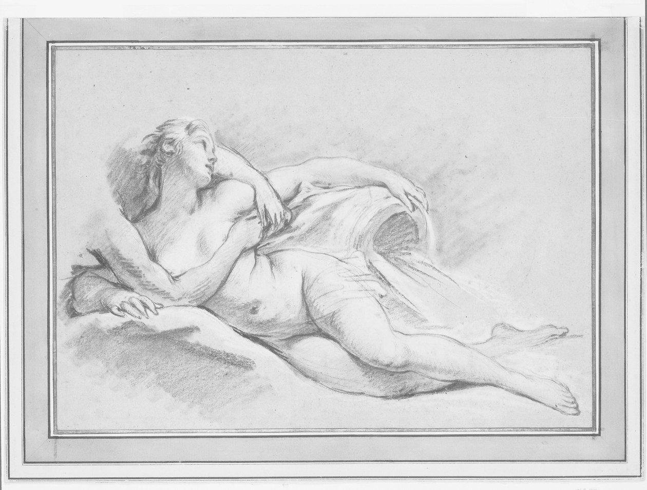 Boucher - Et studie til to nymfer, ca. 1749 af François Boucher