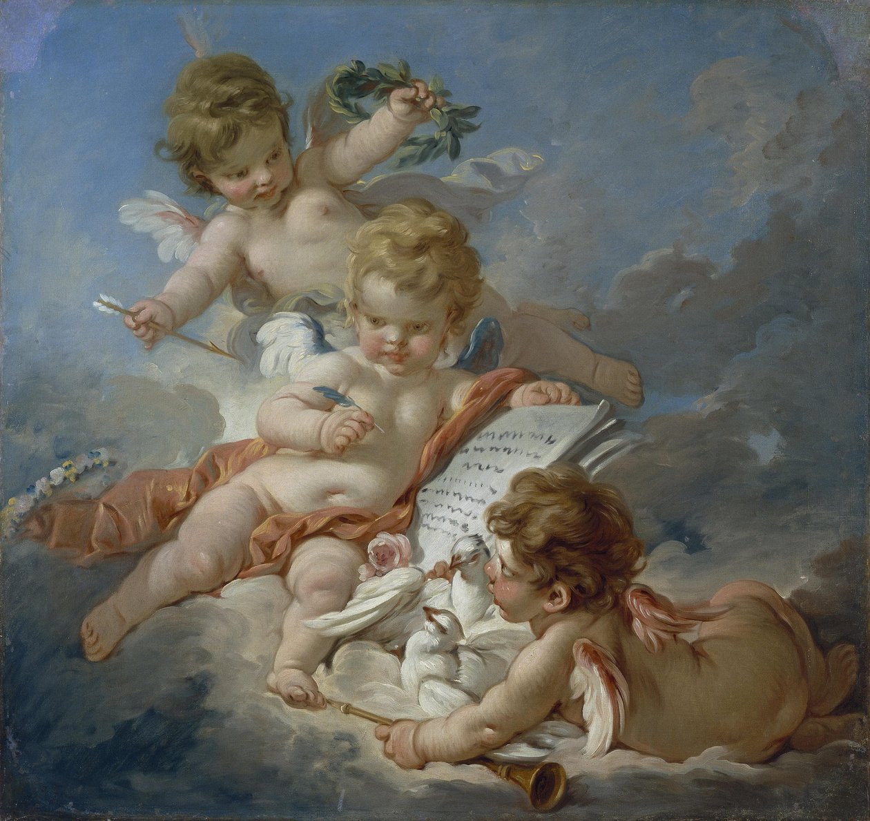 Boucher - Amoretter. Poesiens allegori, 1760