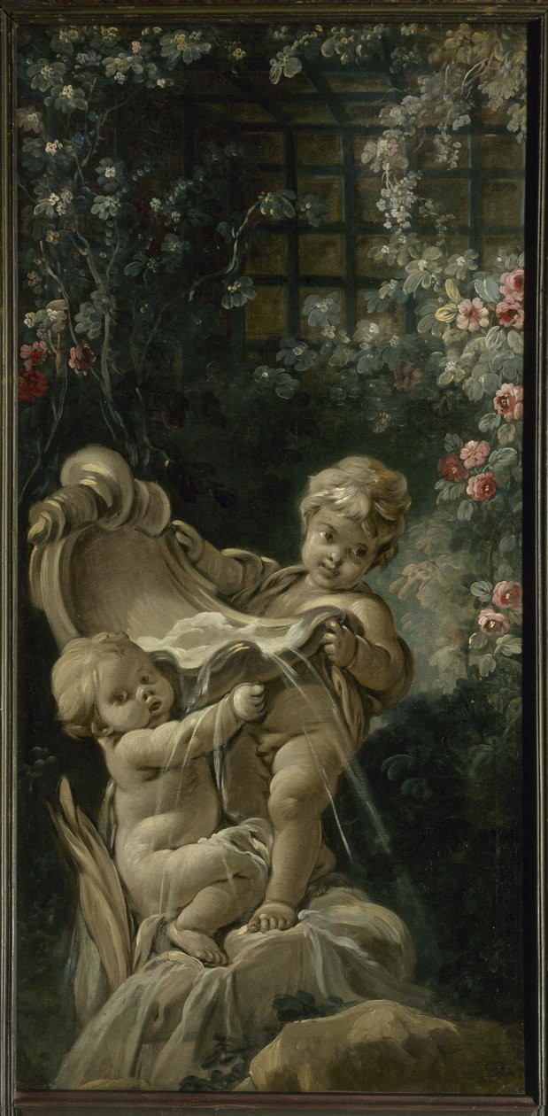 Boucher - Fontæne med to elskende, den ene knælende, Mellem 1765 og 1770 af François Boucher