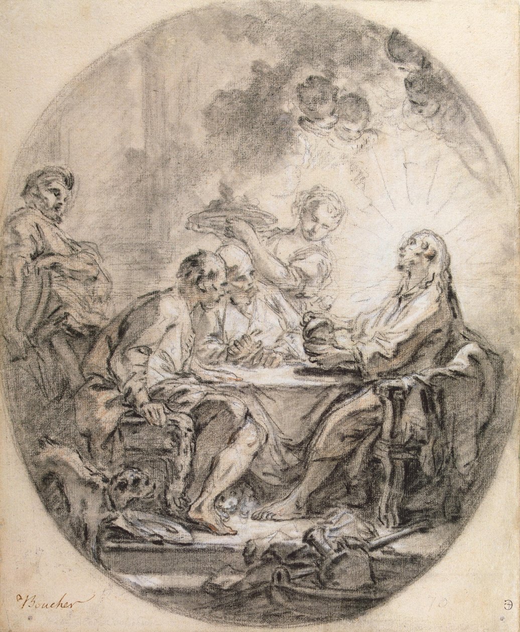 Boucher - Pilgrims at Emmaus, 1750s-1760s af François Boucher