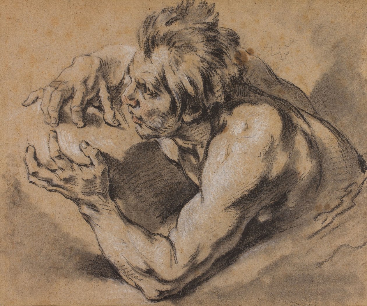 Boucher - Studie af en triton, 1748-53 af François Boucher