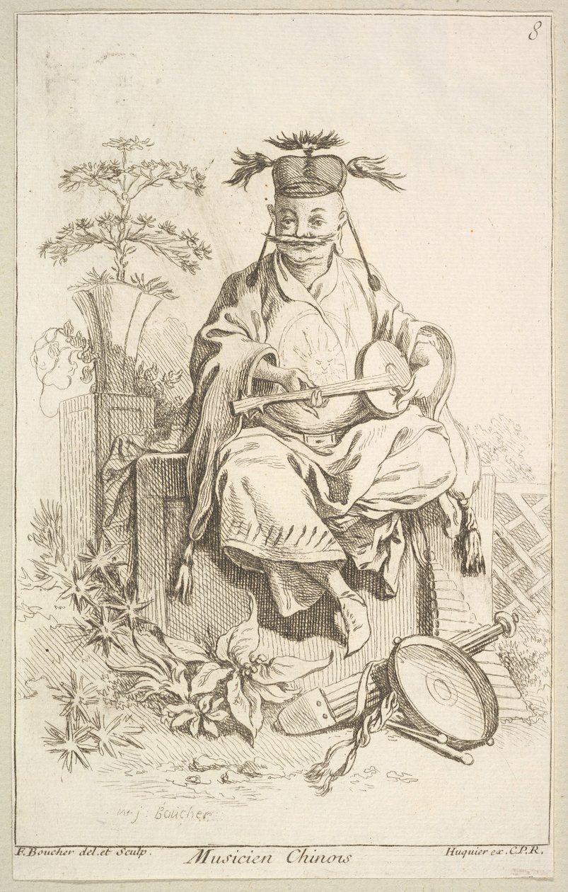 kinesisk musiker, 1738-45. af François Boucher