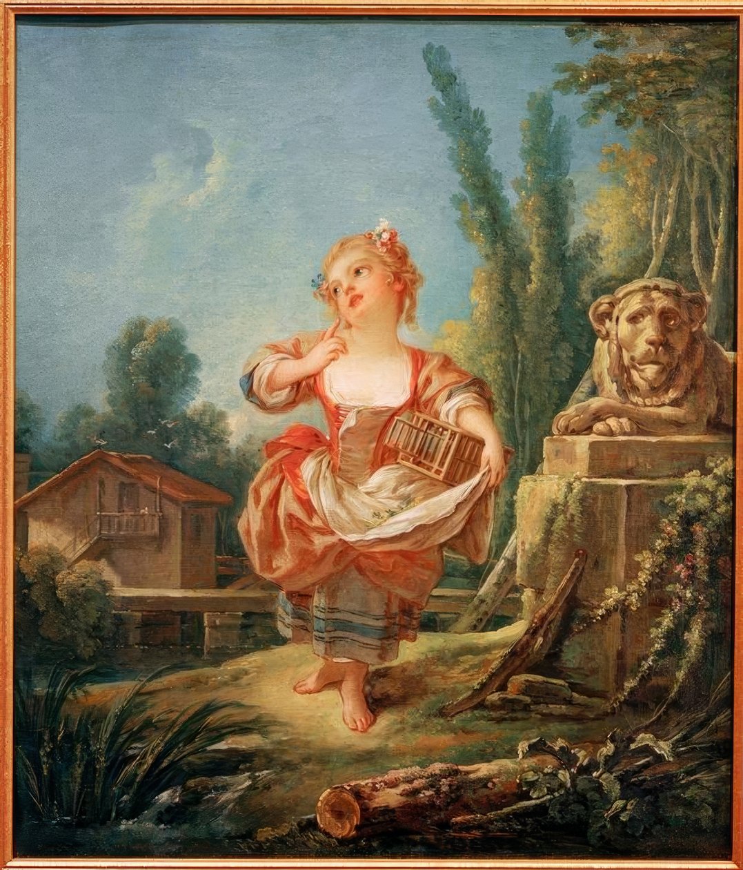 Pigen med fugleburet af François Boucher