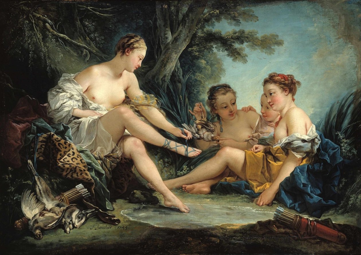 Dianas tilbagevenden fra jagten, 1745. af François Boucher
