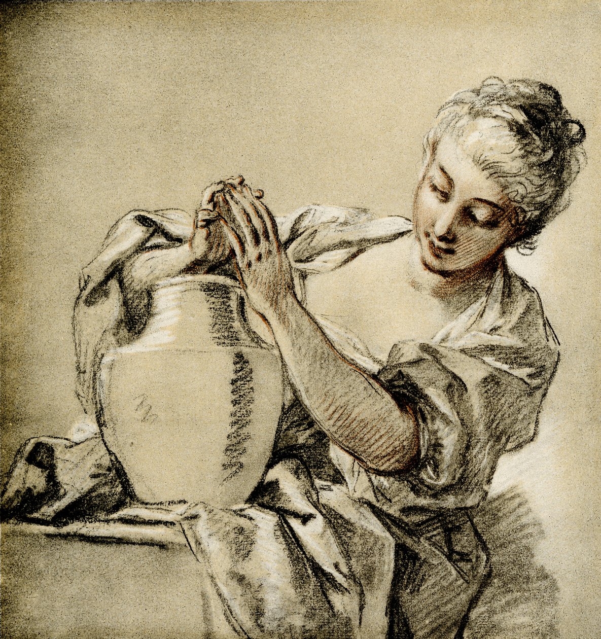 Pige ved en brønd af François Boucher