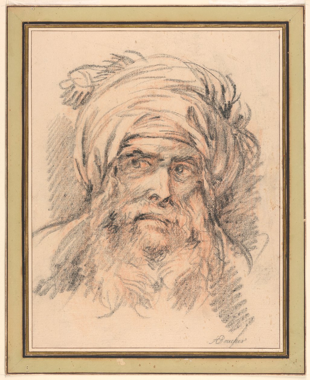 Leder af en mand i turban af François Boucher