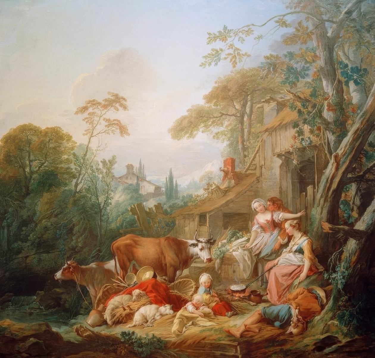 Landlig idyl af François Boucher