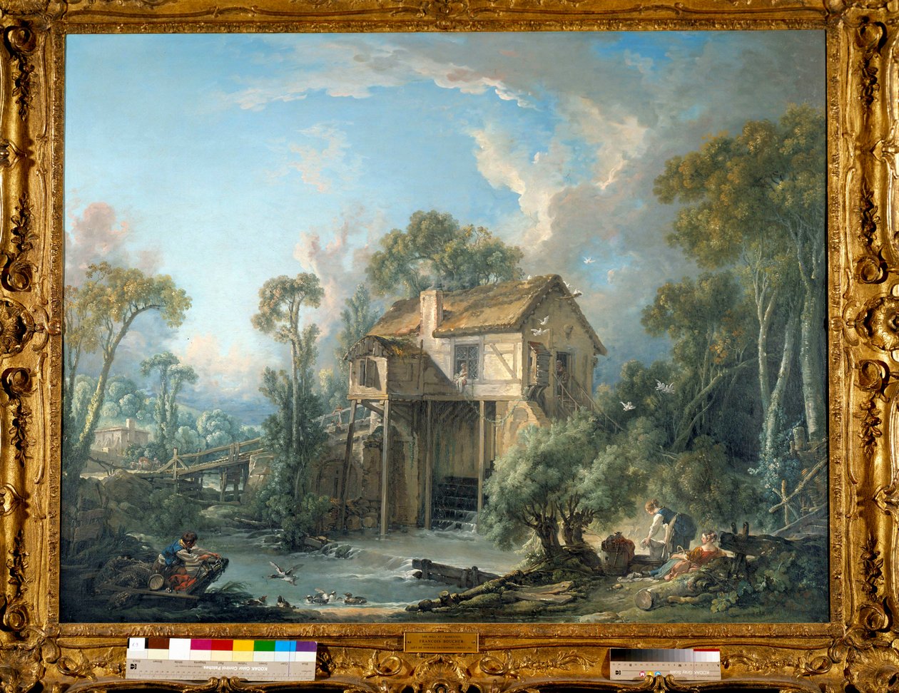 Le Moulin de Quiquengrogne i Charenton i 1758 Maleri af Francois Boucher (1703-1770) 1758 Toledo. Kunstmuseet af François Boucher