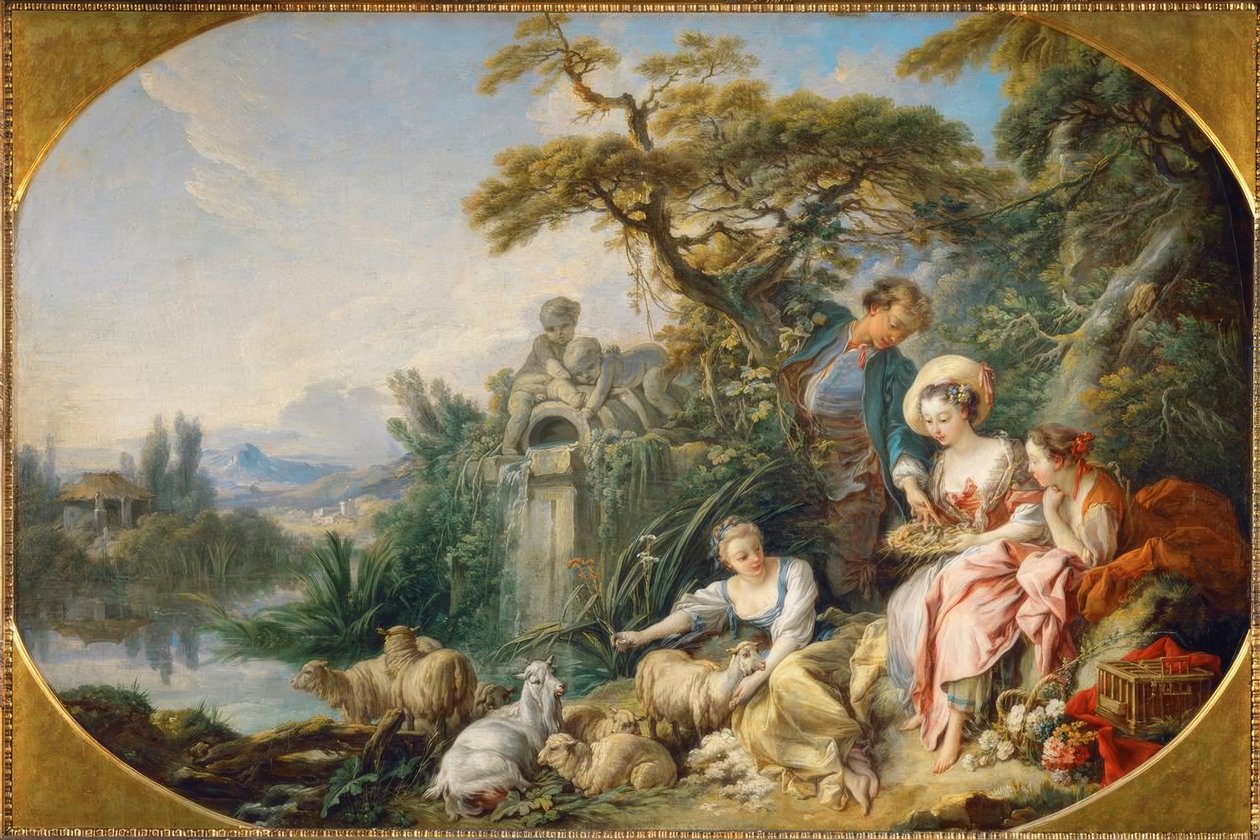 Hyrdegaverne eller Reden af François Boucher