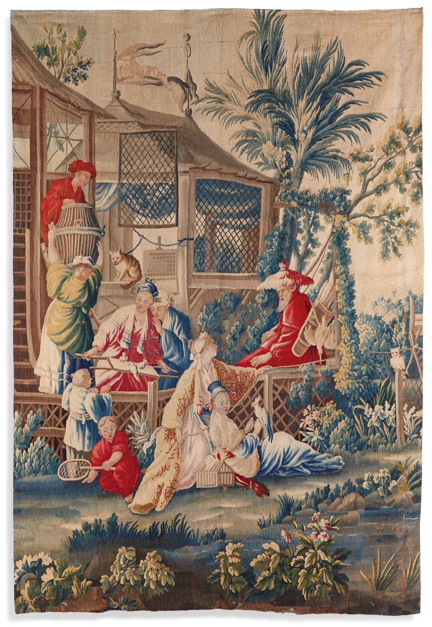 Louis XVI gobelin "aux Chinoiserie", Aubusson, sidste fjerdedel af det 18. århundrede af François Boucher