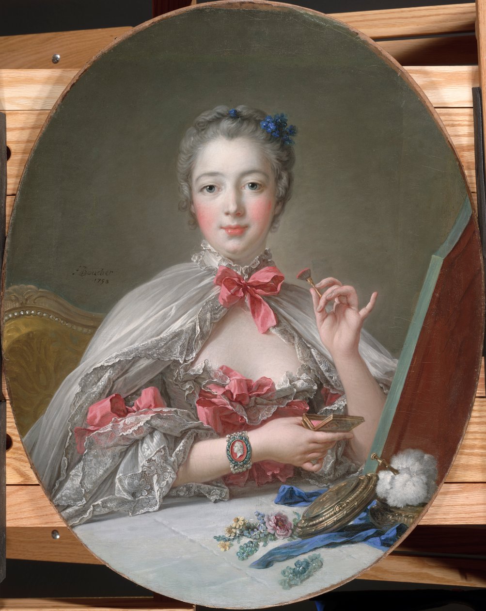 Madame de Pompadour ved sit toilet, ca. 1760 af François Boucher