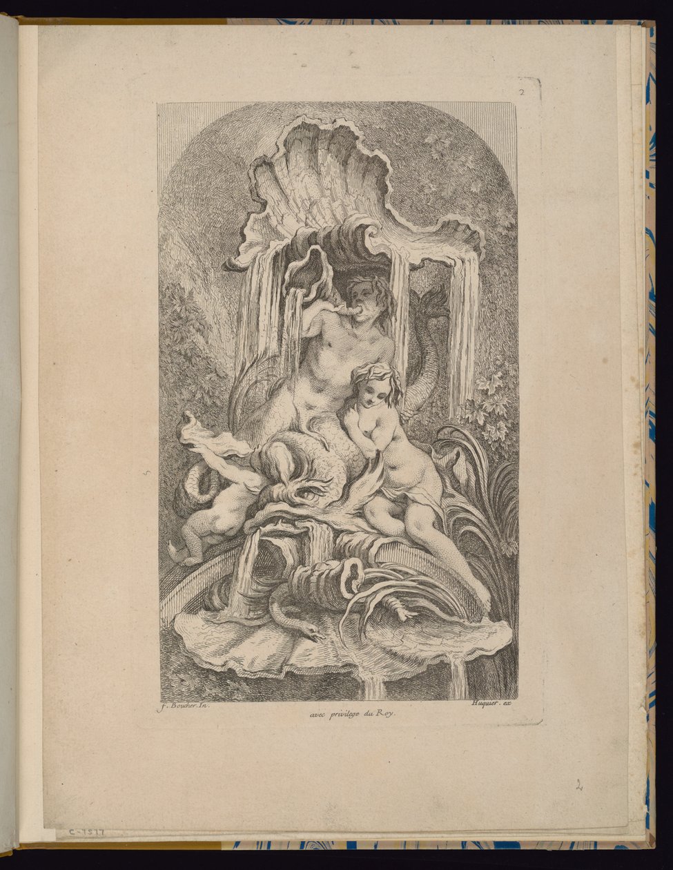 Tavle 2, Receuil de Fontaines (Samling af fontæner) af François Boucher