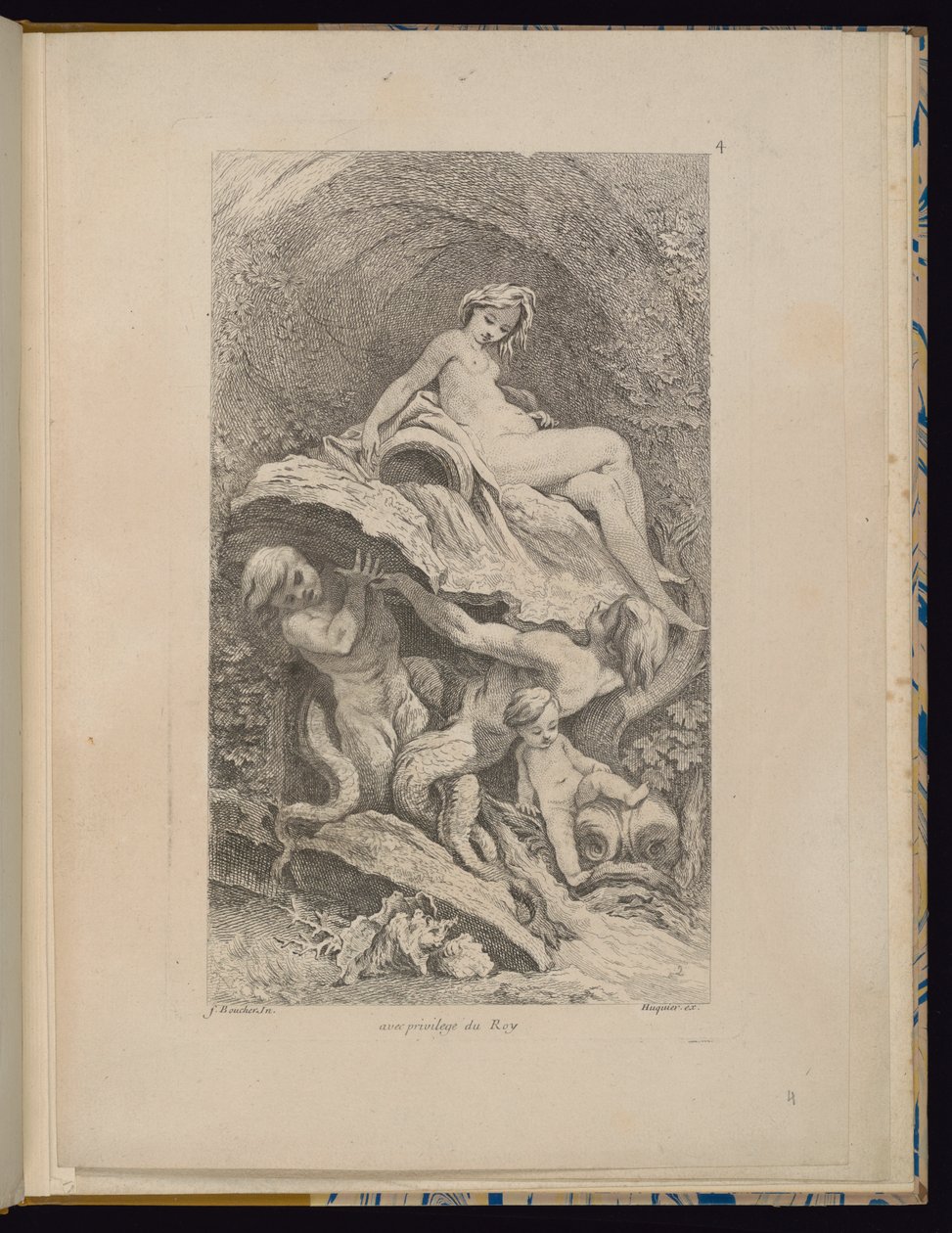 Tavle 4, Receuil de Fontaines (Samling af fontæner) af François Boucher