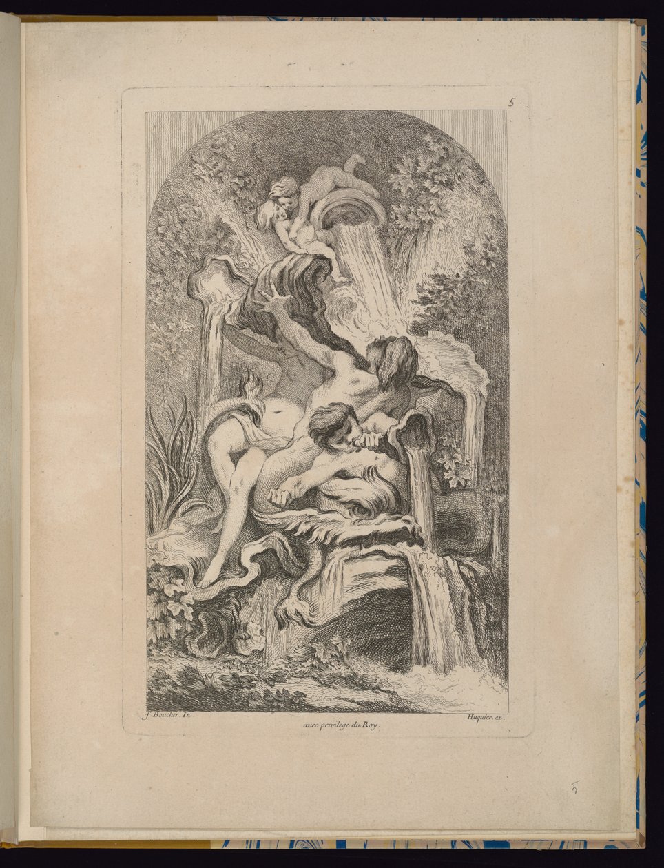 Tavle 5, Receuil de Fontaines (Samling af fontæner) af François Boucher