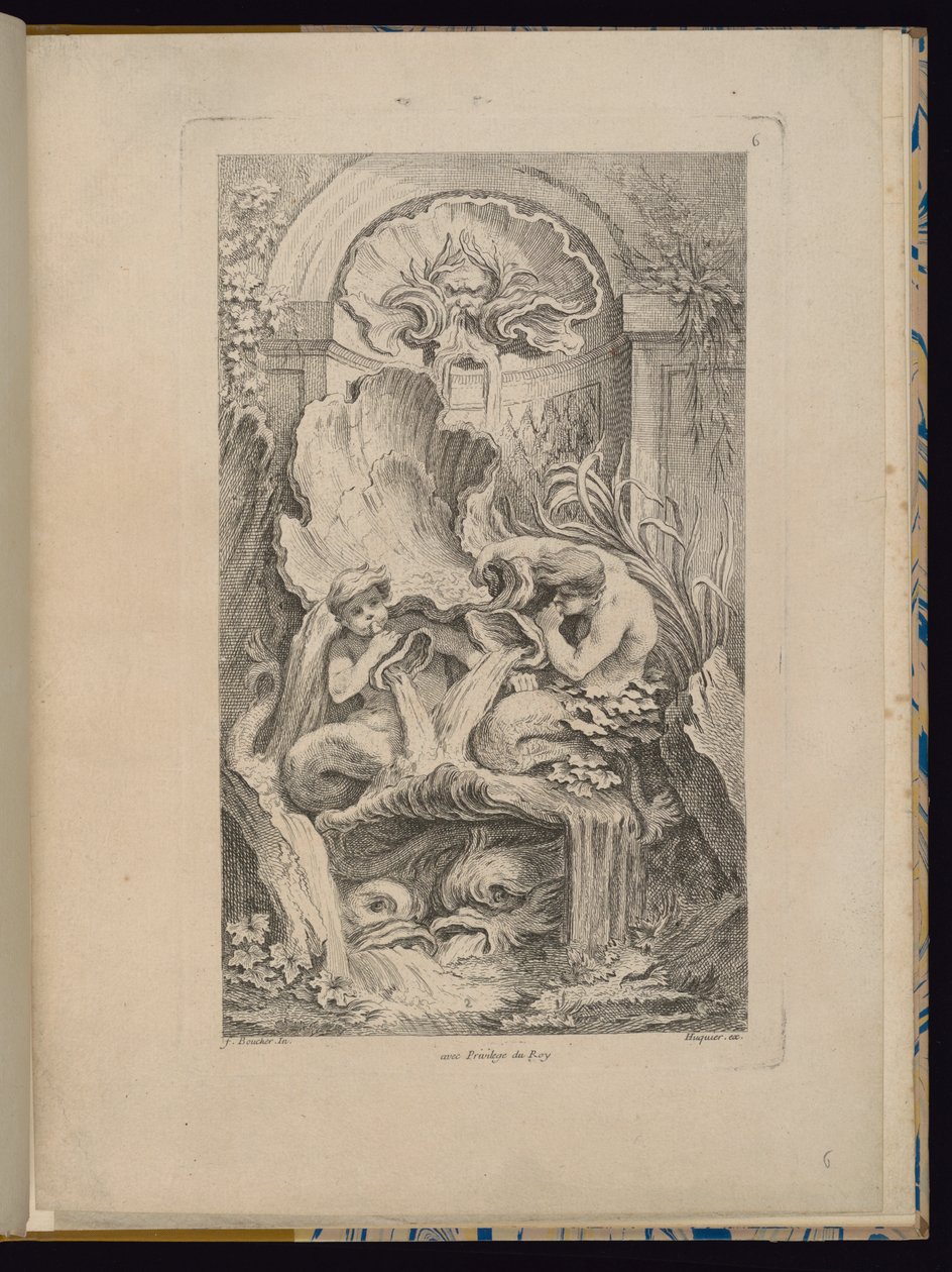 Tavle 6, Receuil de Fontaines (Samling af fontæner) af François Boucher