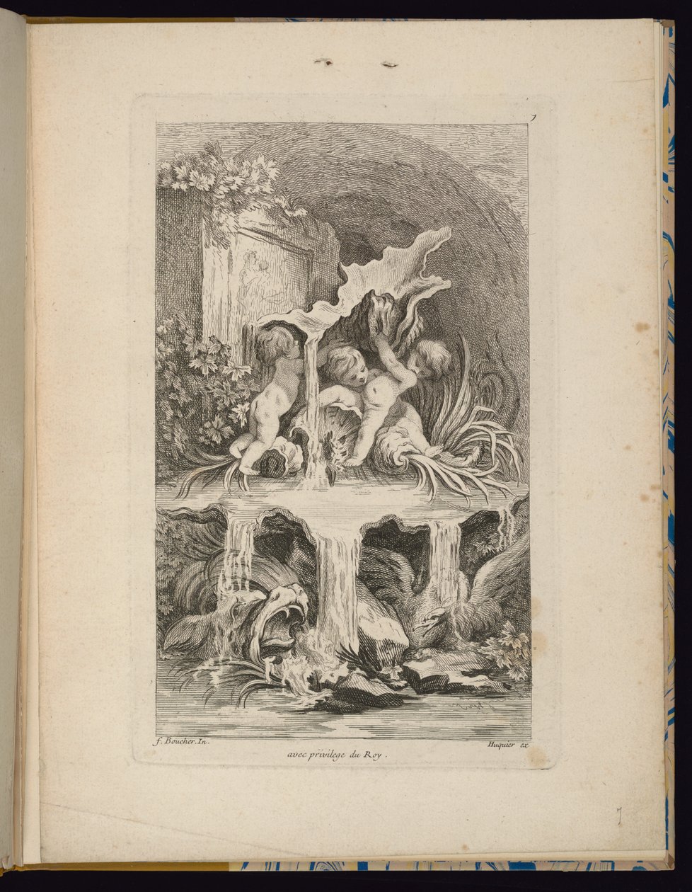 Tavle 7, Receuil de Fontaines (Samling af fontæner) af François Boucher