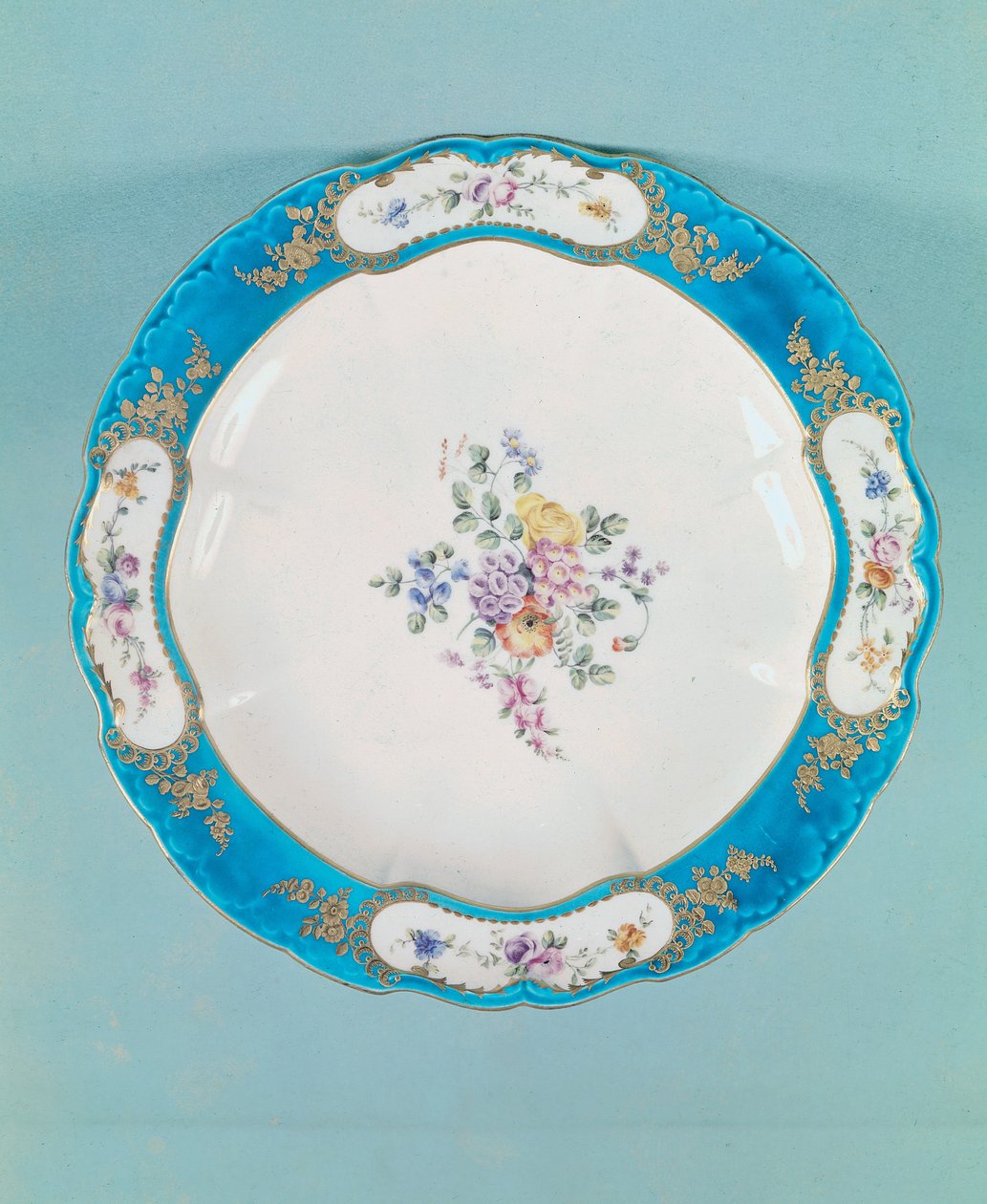 Tallerken dekoreret med et blomstermønster, Sevres (porcelæn) af François Boucher