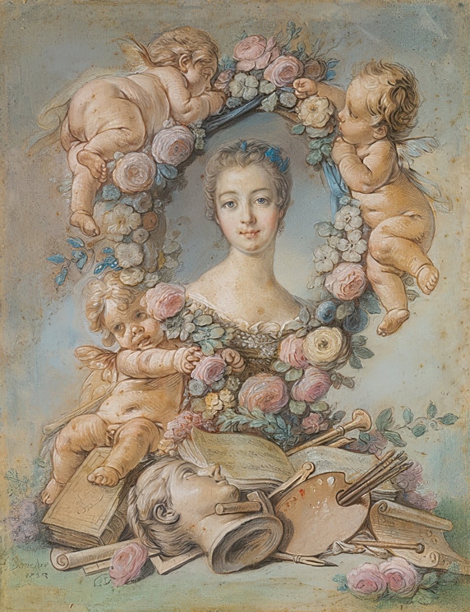 Portræt af Marquise de Pompadour (1721-1764). 1754 af François Boucher