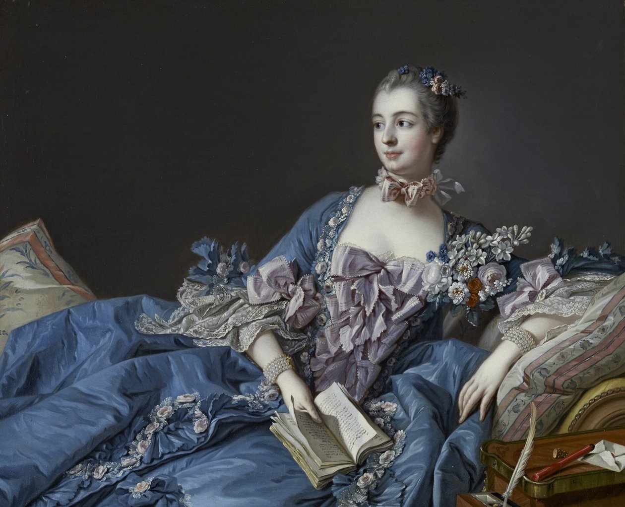 Portræt af Marquise de Pompadour 1721-1764, ca 1758 af François Boucher