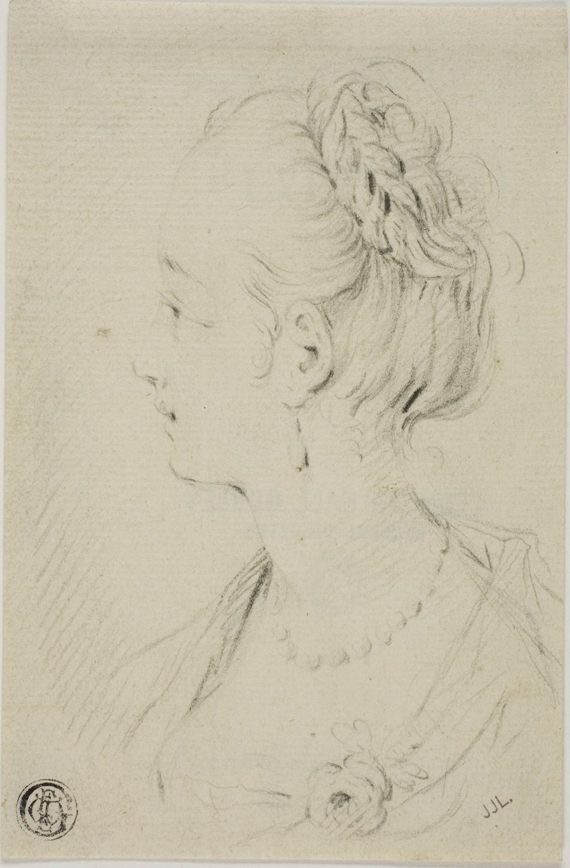 Profilbuste af ung kvinde af François Boucher