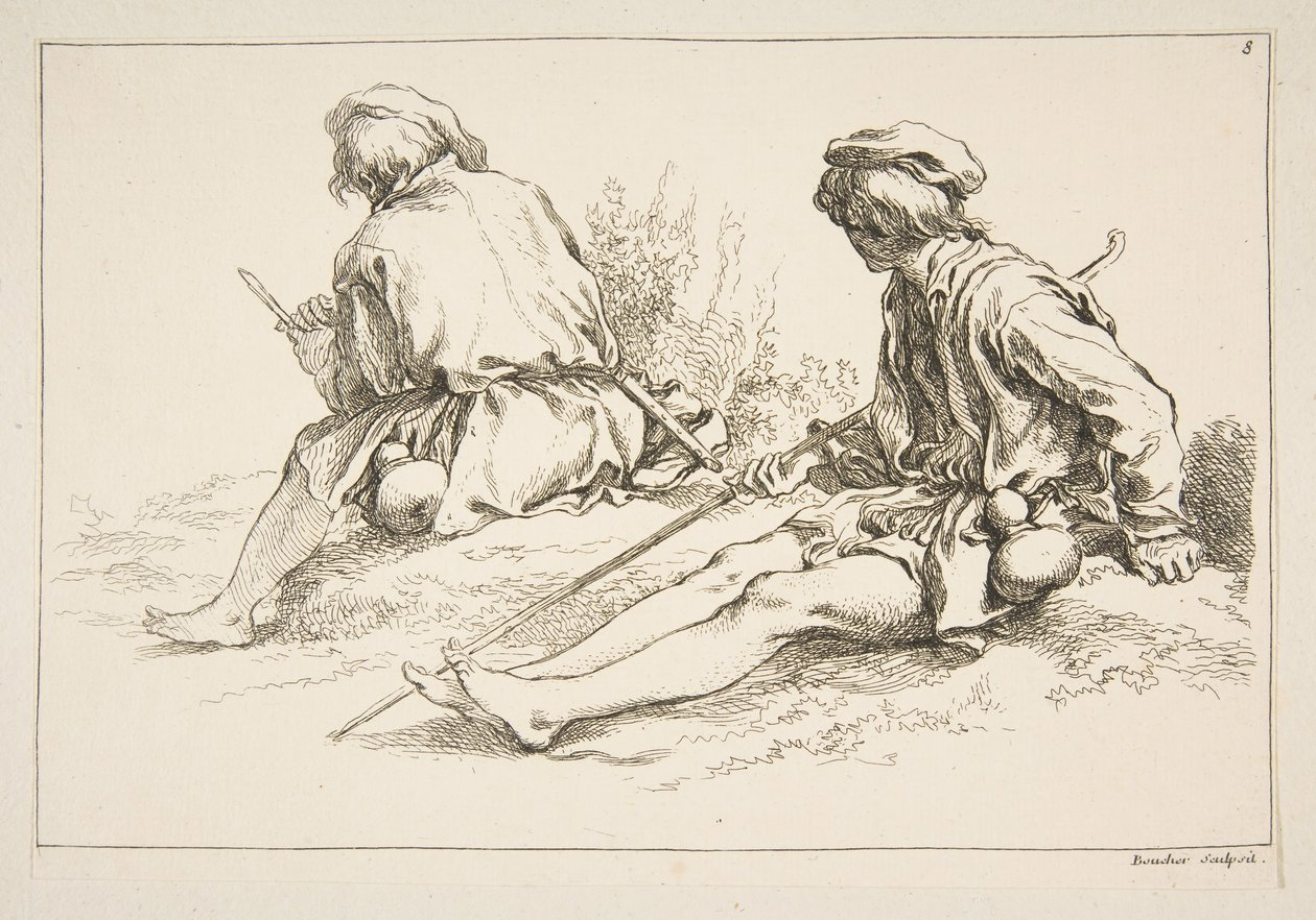 Skitseark, 1753. af François Boucher
