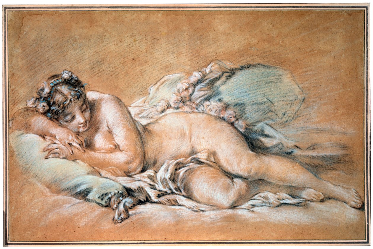 Sovende ung kvinde, 1758. af François Boucher