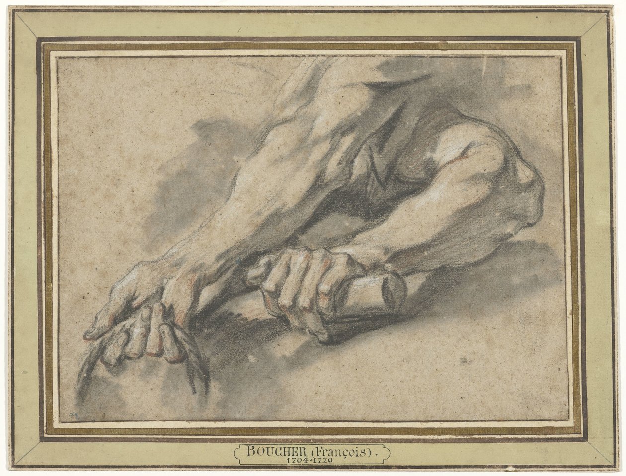 Studier af to underarme af François Boucher