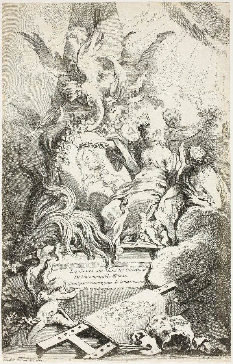 Nådegaverne på Watteaus gravmæle af François Boucher