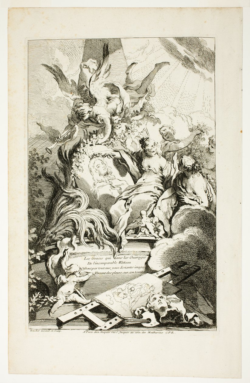 Nådegaverne på Watteaus gravmæle af François Boucher