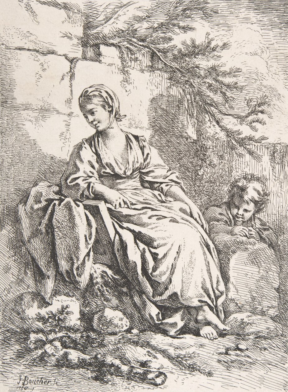 Den unge pige hviler, 1756. af François Boucher