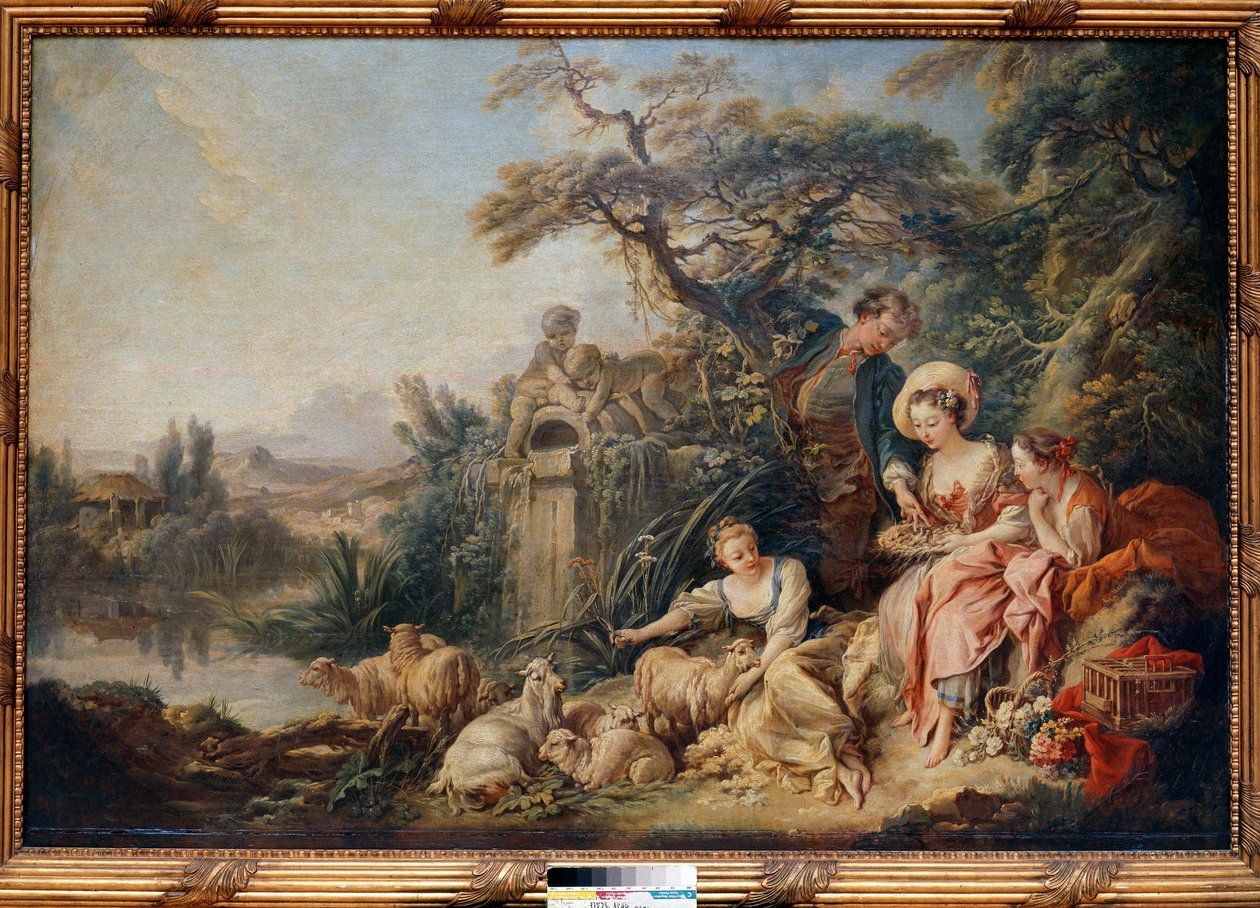 Hyrdens reden eller gaver, maleri af Francois Boucher (1703-1770) af François Boucher