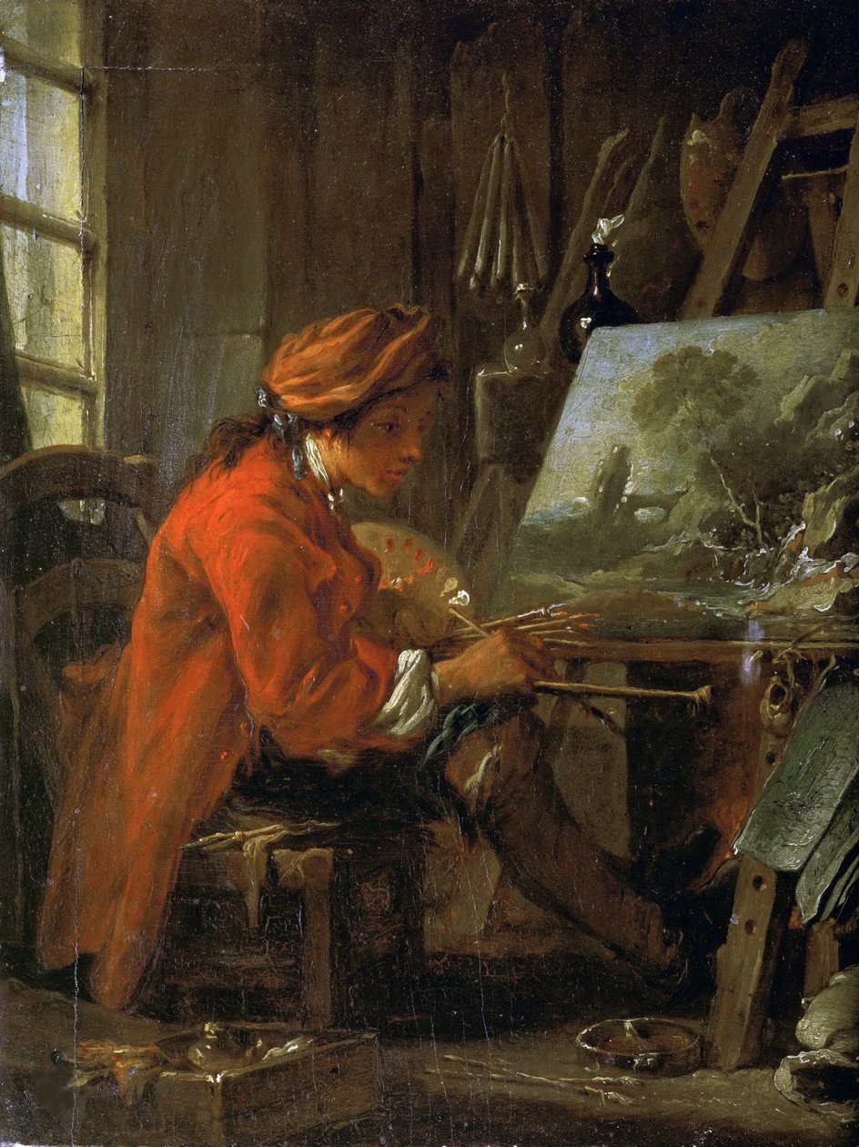 Maleren i sit atelier Self-Portrait, ca 1730. af François Boucher